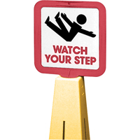 C&ocirc;nes de d&eacute;viation - &eacute;tiquettes de message  Watch Your Step , Adh&eacute;sif, Anglais avec pictogramme Waymarc Industries Inc