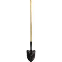 Round Point Shovel, Tempered Steel Blade, Wood, Straight Handle Waymarc Industries Inc