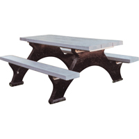 Recycled Plastic Picnic Tables, 6' L x 62-1/4" W, Grey Waymarc Industries Inc