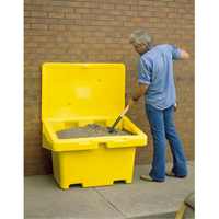 Salt Sand Container SOS™, With Hasp, 72" x 36" x 36", 36 cu. Ft., Yellow NJ119 | Waymarc Industries Inc