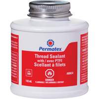Thread Sealant with PTFE, Brush Top Bottle, 118 ml, -54°C - 150°C/-65°F - 300°F NIR857 | Waymarc Industries Inc