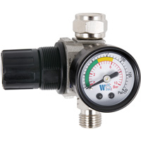 Air Dial Regulator with Gauge for Spray Gun, 1/4" NPT, 135 PSI Max. PSI, Standard Waymarc Industries Inc