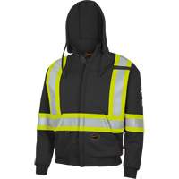 337SF Flame-Resistant Zip Style Hoodie, Men's, Small, Black, 22 cal/cm² Waymarc Industries Inc