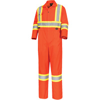 5514 High-Visibility Safety Coveralls, 36, High Visibility Orange Waymarc Industries Inc