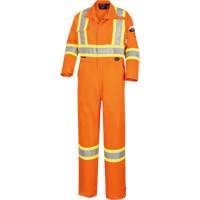 5555 Combinaison de s&eacute;curit&eacute; &agrave; haute visibilit&eacute; ignifuge et anti-arcs &eacute;lectriques, Taille 36, Orange haute visibilit&eacute;, 11 cal/cm² Waymarc Industries Inc