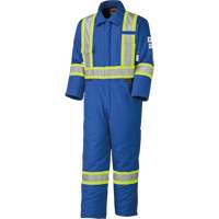 5522A Combinaison de s&eacute;curit&eacute; &agrave; haute visibilit&eacute; ignifuge et anti-arcs &eacute;lectriques, Taille 2T-Grand, Bleu royal, 58 cal/cm² Waymarc Industries Inc