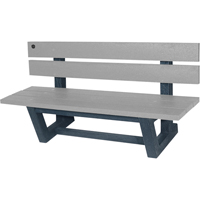 Outdoor Park Benches, Recycled Plastic, 60" L x 17" W x 17" H, Grey Waymarc Industries Inc