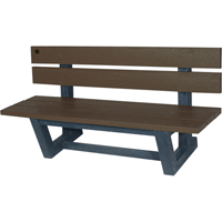 Outdoor Park Benches, Recycled Plastic, 60" L x 22-13/16" W x 29-13/16" H, Umber NJ025 | Waymarc Industries Inc