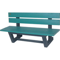 Outdoor Park Benches, Recycled Plastic, 60" L x 22-13/16" W x 29-13/16" H, Green NJ026 | Waymarc Industries Inc