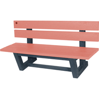 Outdoor Park Benches, Recycled Plastic, 60" L x 22-13/16" W x 29-13/16" H, Redwood NJ028 | Waymarc Industries Inc