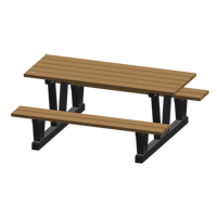 Recycled Plastic Outdoor Picnic Tables, 72" L x 60-5/16" W, Redwood NJ038 | Waymarc Industries Inc