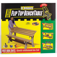 Basics<sup>®</sup> Flip Top Park Bench / Table, Plastic, 96" L x 26" W x 34" H, Sand NJ438 | Waymarc Industries Inc