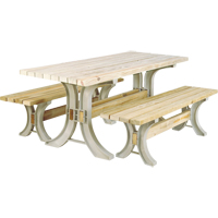 2x4 Basics<sup>®</sup> Picnic Table & Benches Kit, 8' L x 30" W, Sand NJ439 | Waymarc Industries Inc