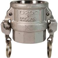 Coupleur &agrave; came et cannelure EZ Boss-Lock, Acier inoxydable, Type D, 1", NPT femelle, 250 PSI Waymarc Industries Inc