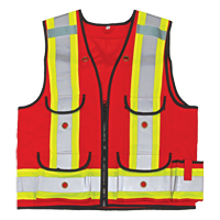 Veste de s&eacute;curit&eacute; pour apenteur All-Trades 1000D, Rouge, Grand, Polyester Waymarc Industries Inc