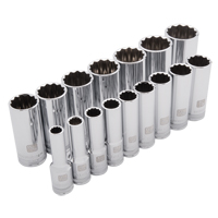 Jeu de douilles SAE, 16 Mcx, Prise de 1/2", Profond Waymarc Industries Inc