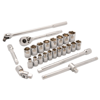 Jeu de douilles m&eacute;triques, 25 Mcx, Prise de 1/2" Waymarc Industries Inc