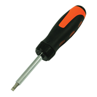 Ratcheting Multibit Screwdriver, 10-3/5" L, Cushion Grip Handle Waymarc Industries Inc