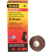 Scotch&reg; Vinyl Colour Coding Electrical Tape, 19 mm (3/4") W x 20 m (66') L, 7 mils, Brown Waymarc Industries Inc