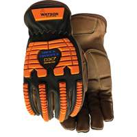 Drill Sergeant Impact Gloves, Large, Grain Leather Palm, Slip-On Cuff Waymarc Industries Inc