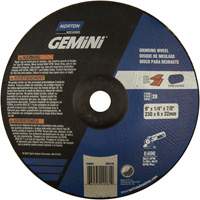 Gemini&reg; Saucer Wheel, 9" x 1/4", 7/8" Arbor, Aluminum Oxide, Type 28 Waymarc Industries Inc