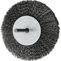 Circular Crimped Wire End Brushes, 4", 0.008" Fill, 1/4" Shank Waymarc Industries Inc
