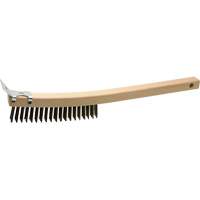 Scratch Brush With Scraper, Steel, 3 x 19 Wire Rows, 13" Long Waymarc Industries Inc
