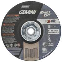 Meule &agrave; tronçonner pour coupe &agrave; angle droit RightCut Gemini, 6" x 0,045", Arbre de 5/8"-11, Type 27/42, Oxyde d'aluminium, 10185 Tr/min Waymarc Industries Inc