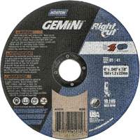 Meule &agrave; tronçonner pour coupe &agrave; angle droit RightCut Gemini, 6" x 0,045", Arbre de 7/8", Type 01/41, Oxyde d'aluminium, 10185 Tr/min Waymarc Industries Inc