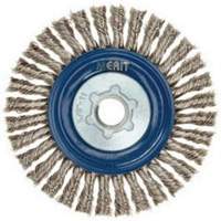 Brosse &agrave; fils nou&eacute;s pour cordons de soudure pour meuleuse angulaire, Dia. 5", Fils 0,02", Arbre 5/8"-11, Acier inoxydable Waymarc Industries Inc