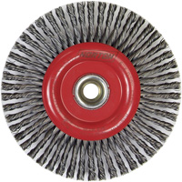 Brosse &agrave; fils nou&eacute;s pour cordons de soudure pour meuleuse angulaire, Dia. 6", Fils 0,02", Arbre 5/8"-11, Acier Waymarc Industries Inc