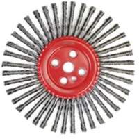 Brosse &agrave; fils nou&eacute;s pour cordons de soudure, Dia. 12", Fils 0,035", Arbre 1", Acier Waymarc Industries Inc