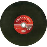 Green Corps Cut Off Wheel, 13-9/10" x 0.118", 1" Arbor, Ceramic, 20000 RPM Waymarc Industries Inc