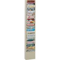 Literature Rack, Wall Mount, 20 Slots, Steel, 9-3/4" W x 4-1/8" D x 58" H Waymarc Industries Inc