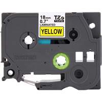 Tape Cartridge for P-touch&reg; Labeling System, 18 mm x 8 m, Black on Yellow Waymarc Industries Inc