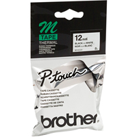 Label Tape, 12 mm x 26-1/4', Black on White Waymarc Industries Inc