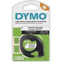 Labels for LetraTag Plus LT100-H, 12 mm x 13', Black on White Waymarc Industries Inc