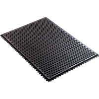 Syst&egrave;me de tapis anti-fatigue emboîtable en caoutchouc conducteur, Caoutchouc, 2' la c, 3' lo, 1/2" &eacute;paisseur, Noir Waymarc Industries Inc