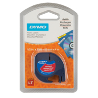 Étiquettes pour étiqueteuse LetraTag Plus LT-100H, 12 mm x 13', Noir/rouge OJ726 | Waymarc Industries Inc