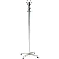 Coat Tree, 60" H, Steel, Chrome, 8 Hook(s) Waymarc Industries Inc