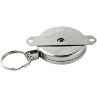 Self Retracting Key Chains, Chrome, 48" Cable, Mounting Bracket Attachment ON544 | Waymarc Industries Inc