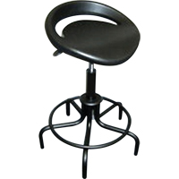 6000 Series Oversized Stool, Stationary, Adjustable, 25" - 30", Polyurethane Seat, Black ON566 | Waymarc Industries Inc