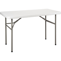 Folding Table, Rectangular, 48" L x 24" W, Polyethylene, White ON598 | Waymarc Industries Inc