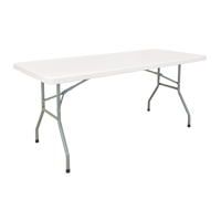 Folding Table, Rectangular, 72" L x 30" W, Polyethylene, White Waymarc Industries Inc