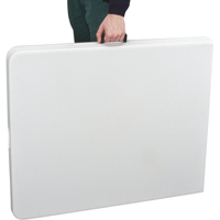 Fold-in-Half Table, Rectangular, 72" L x 30" W, Polyethylene, White ON601 | Waymarc Industries Inc