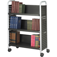 Scoot Book Carts, 200 lbs. Capacity, Black, 14-1/4" D x 33" L x 44-1/4" H, Steel Waymarc Industries Inc