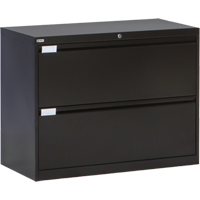 Lateral Filing Cabinet, Steel, 2 Drawers, 36" W x 18" D x 27-7/8" H, Black OP213 | Waymarc Industries Inc