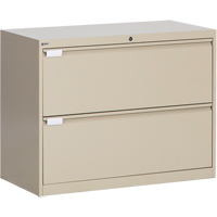 Lateral Filing Cabinet, Steel, 2 Drawers, 36" W x 18" D x 27-7/8" H, Beige OP214 | Waymarc Industries Inc