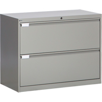 Lateral Filing Cabinet, Steel, 2 Drawers, 36" W x 18" D x 27-7/8" H, Grey OP215 | Waymarc Industries Inc