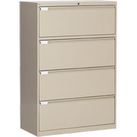 Lateral Filing Cabinet, Steel, 4 Drawers, 36" W x 18" D x 53-3/8" H, Beige OP220 | Waymarc Industries Inc